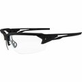 Edge Eyewear Pumori Safety Eyewear, Matte Black Frame, Clear Lenses XP411